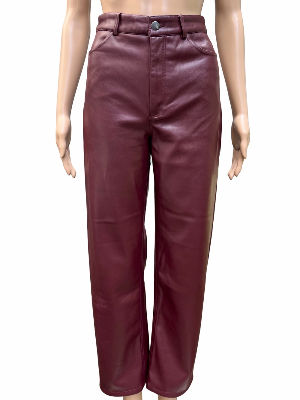 Dynamite Burgundy Fleece Lined Faux Leather Pants